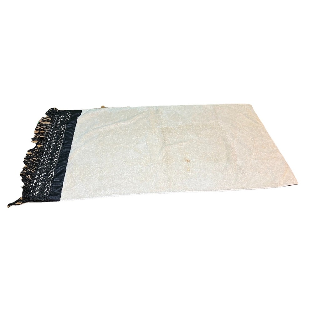 Croscill Home 4 piece bath towel set floral fringe cotton cream Vtg READ - Picture 8 of 16